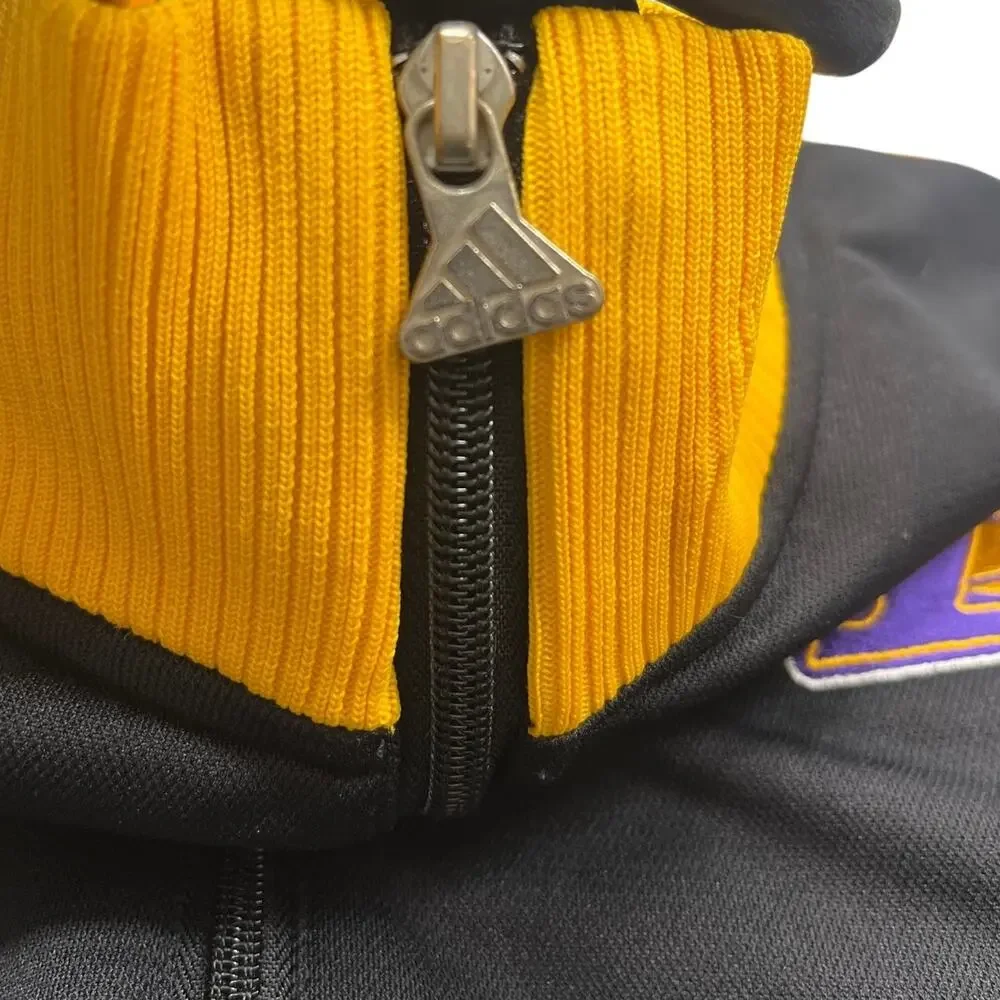 Adidas LA Lakers Track Jacket Gray Gold Full Zip XL